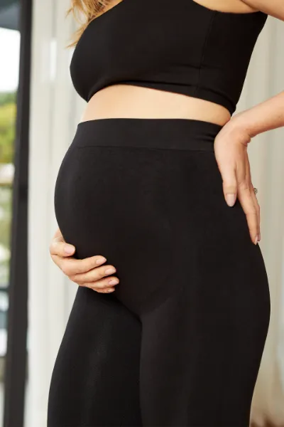 Compra online de Leggings para gravidez cintura alta grávidas magras  maternidades mulheres barriga suporte malha leggins calças modeladoras de  corpo